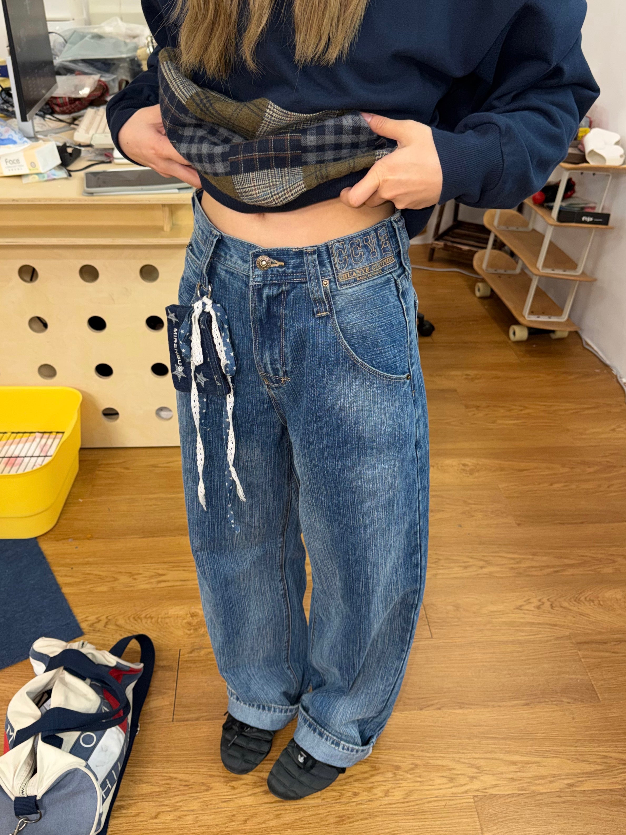 CCYE LOOSE STRAIGHT LEG JEANS