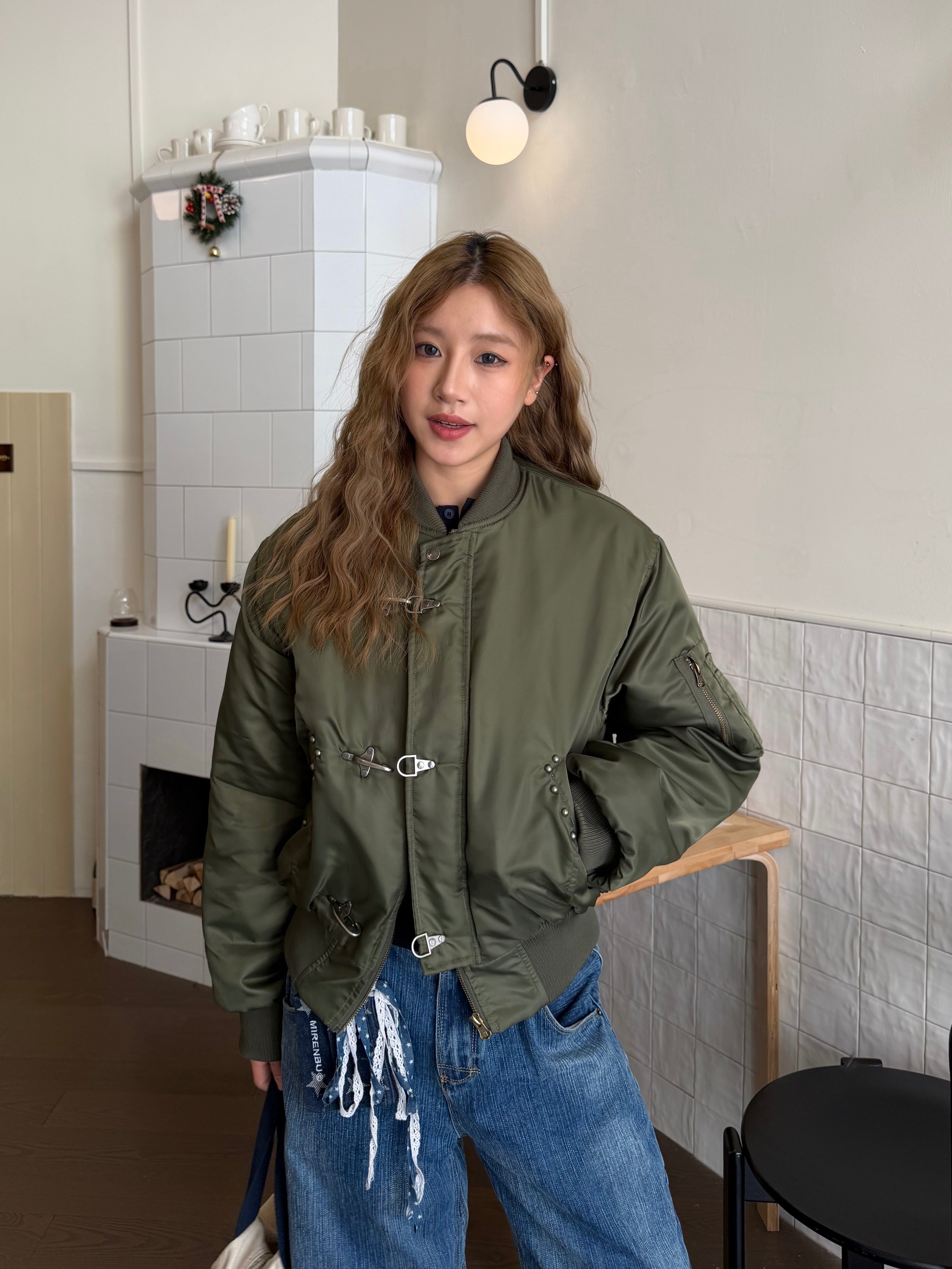 CCYE BOMBER CROPPED WIDE COTTON JACKET COAT