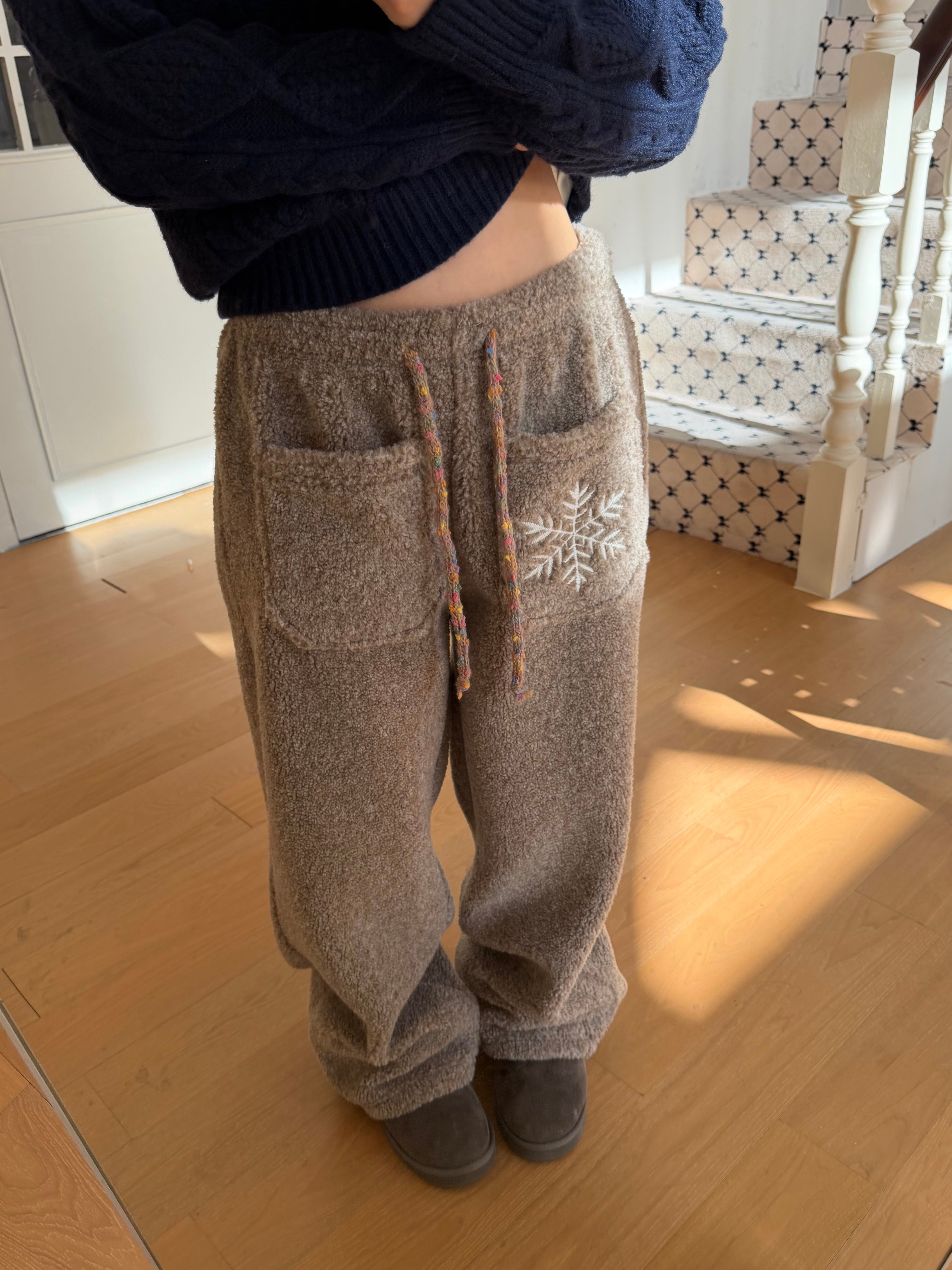 CCYE THICKENED SHERPA FLEECE SWEATPANTS