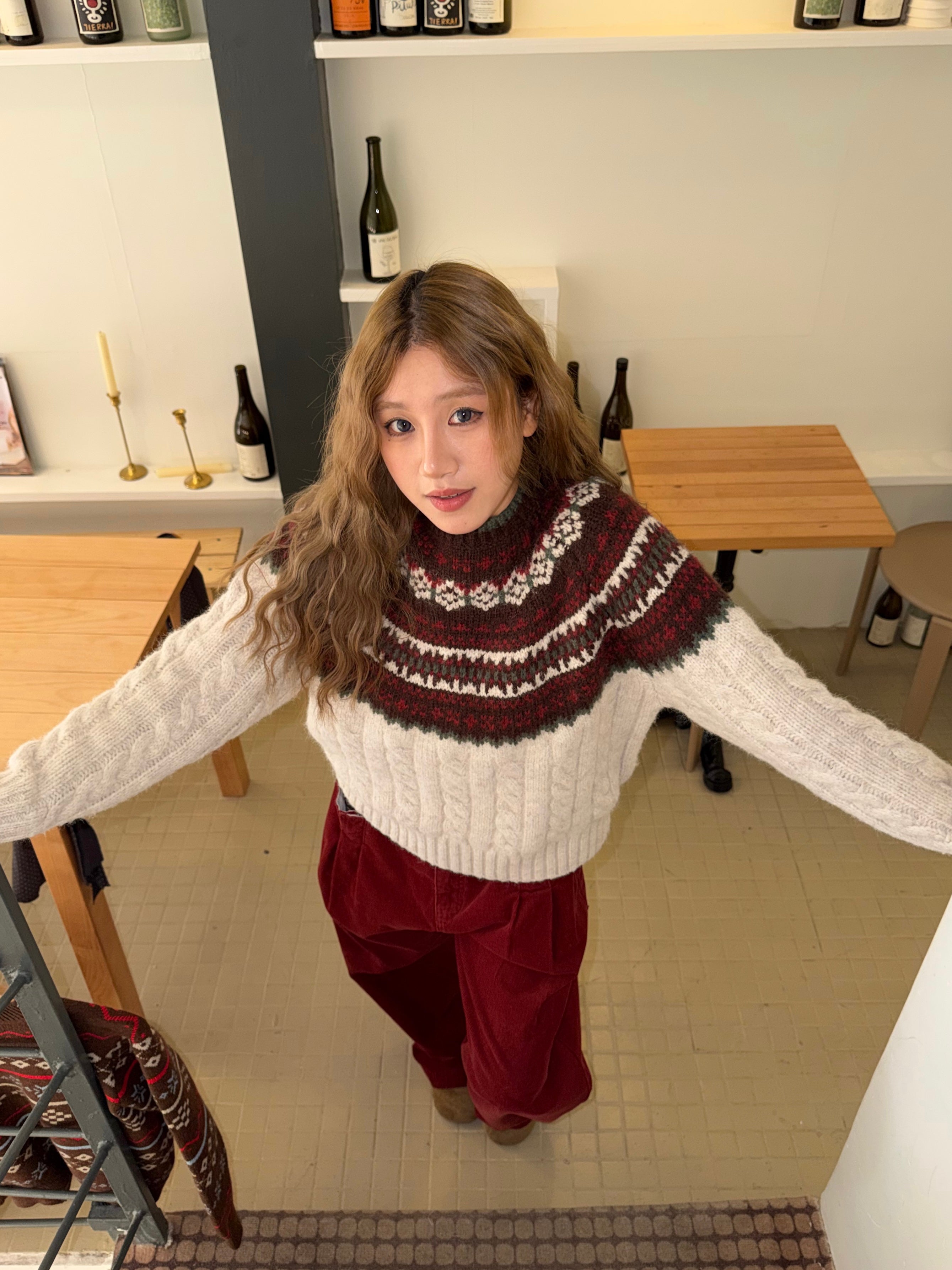 CCYE FAIR ISLE JACQUARD SWEATER