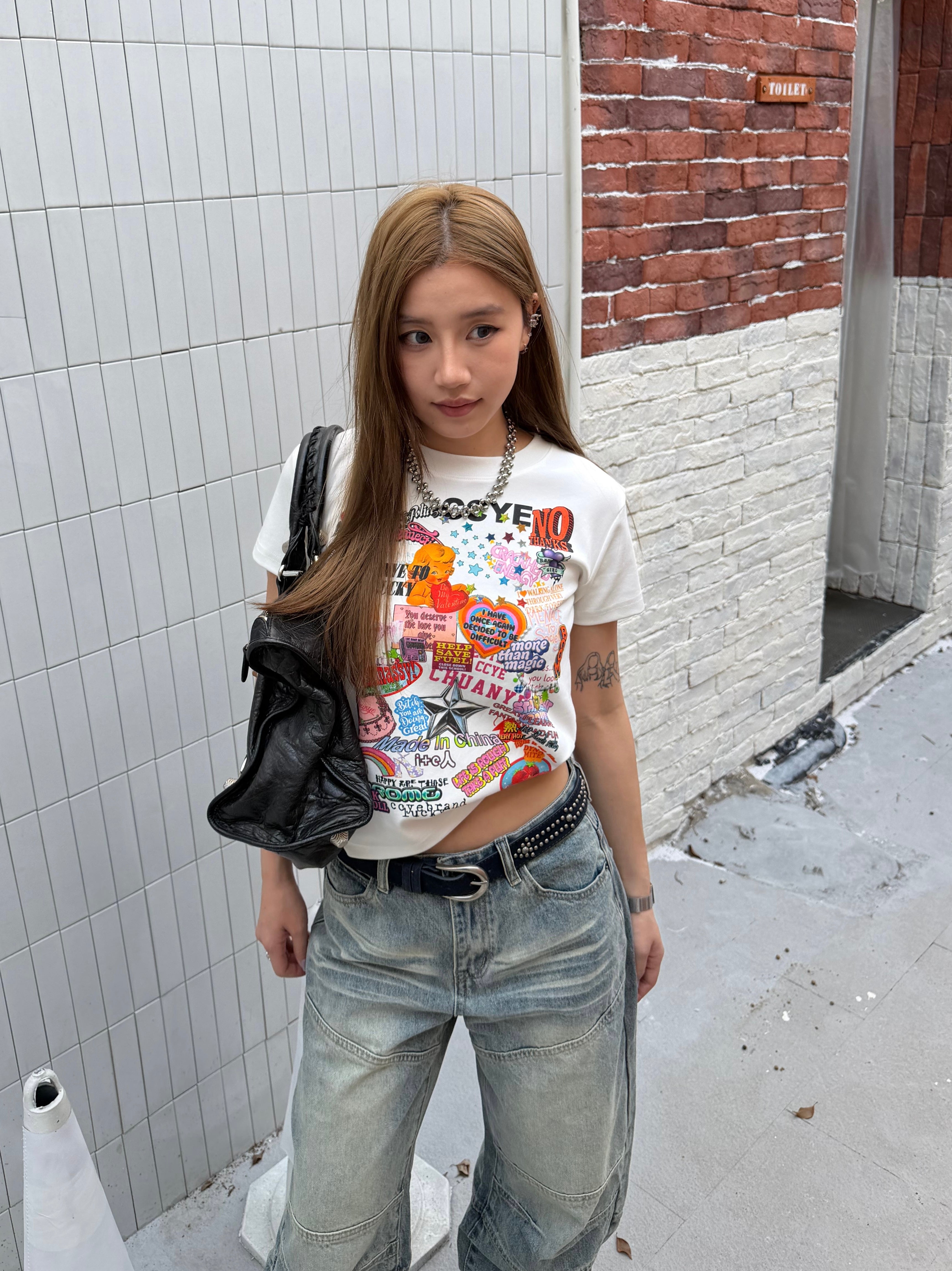 CCYE ORIGINAL GRAFFITI PRINT REGULAR SHOULDER SHORT SLEEVE TEE