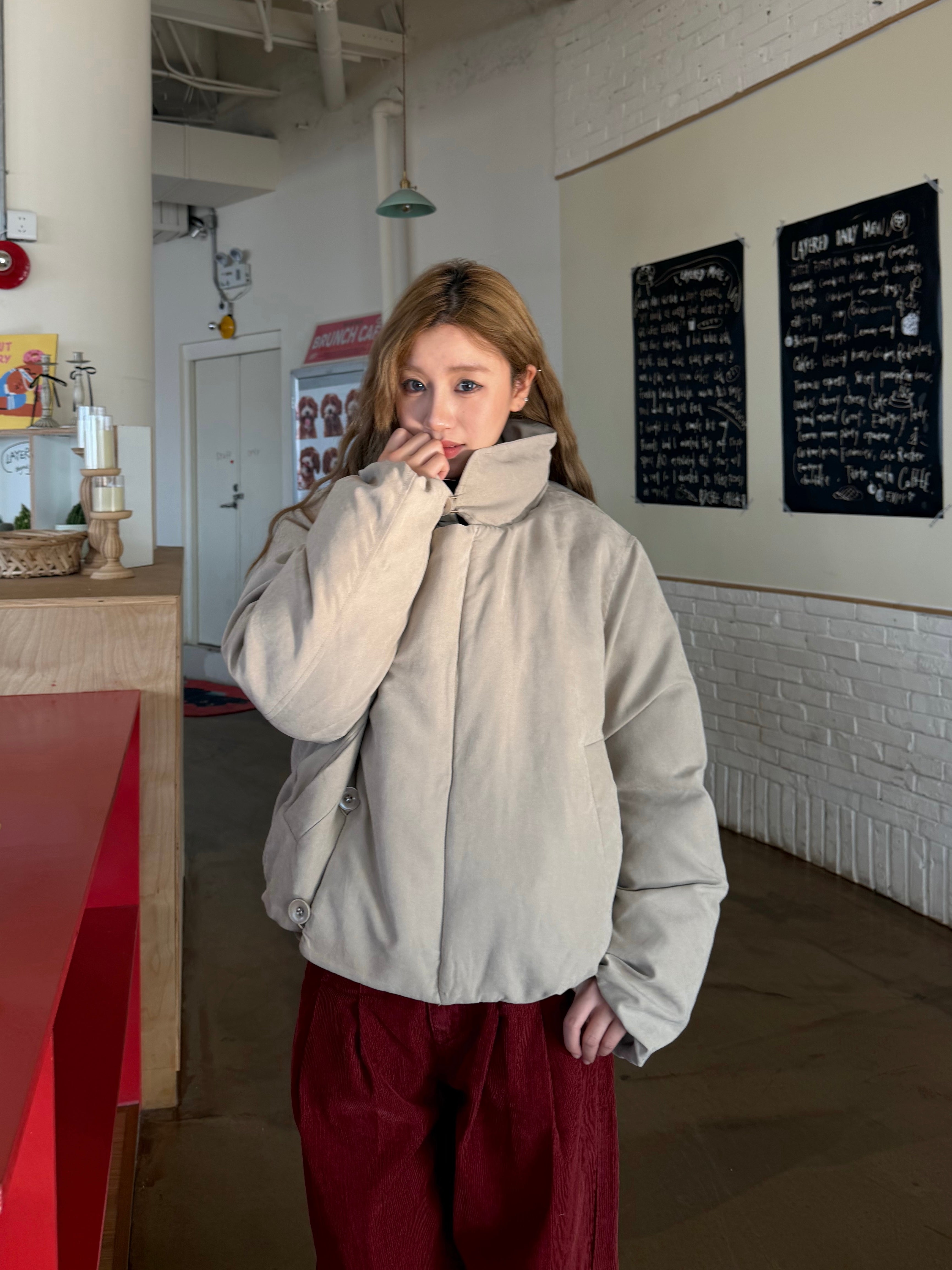 CCYE ASYMMETRIC WRAP BREAD COTTON COAT