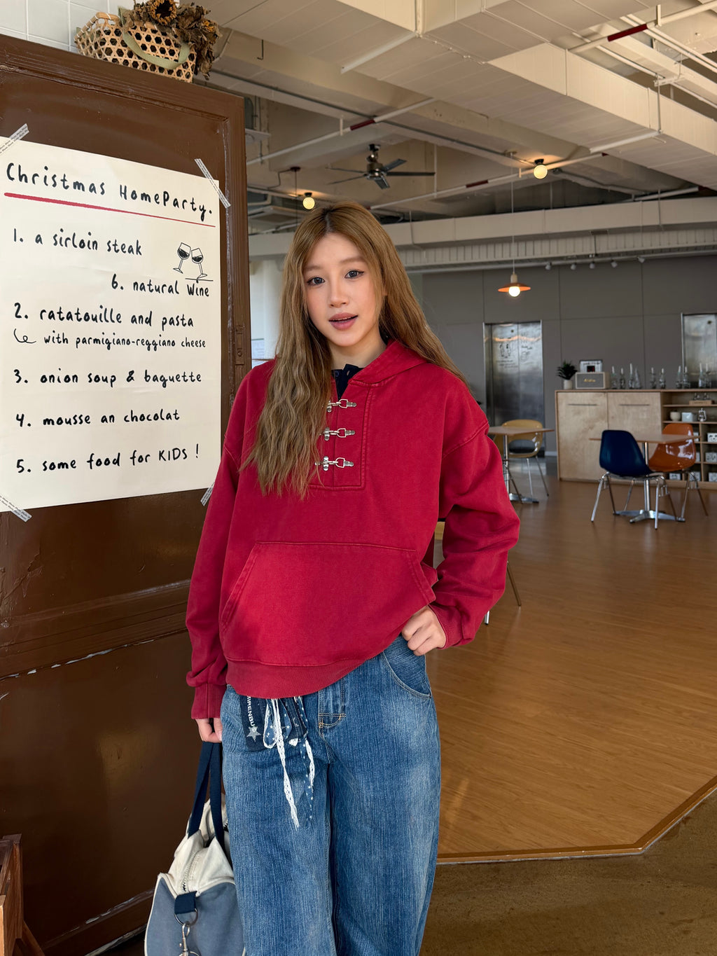 CCYE WASHED DISTRESSED HOODED SWEATSHIRT
