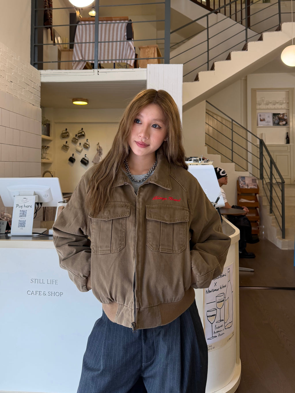 CCYE WASHED WORKWEAR CROPPED COTTON COAT