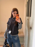 CCYE　FAKE TWO-PIECE REGULAR SHOULDER LONG SLEEVE TEE