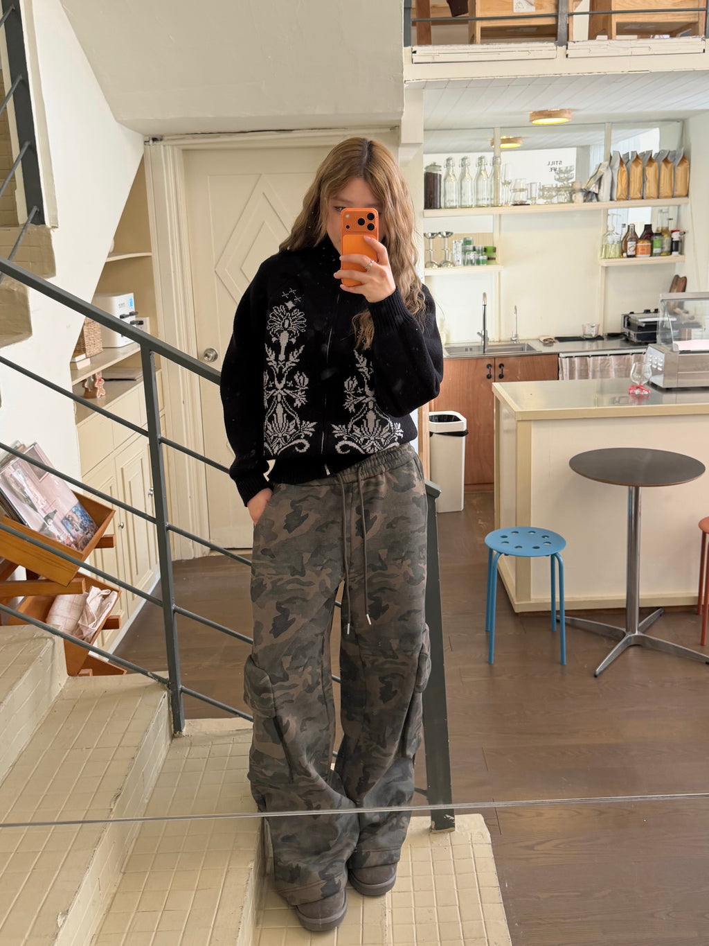 CCYE FLEECE-LINED STRAIGHT CAMO SWEATPANTS