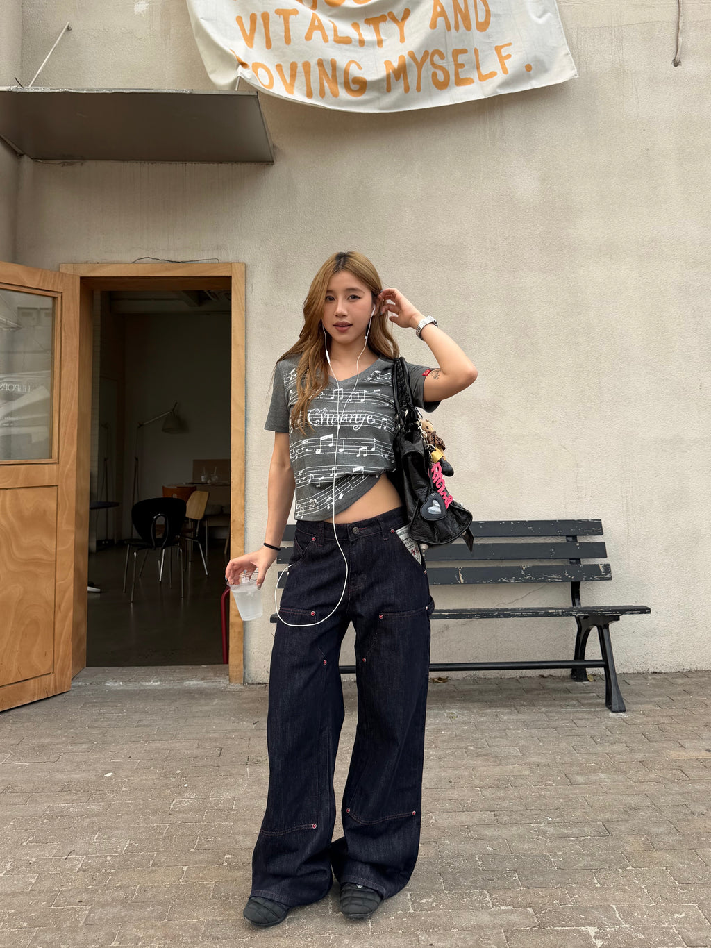 CCYE ORIGINAL DESIGN RIVETED DENIM JEANS