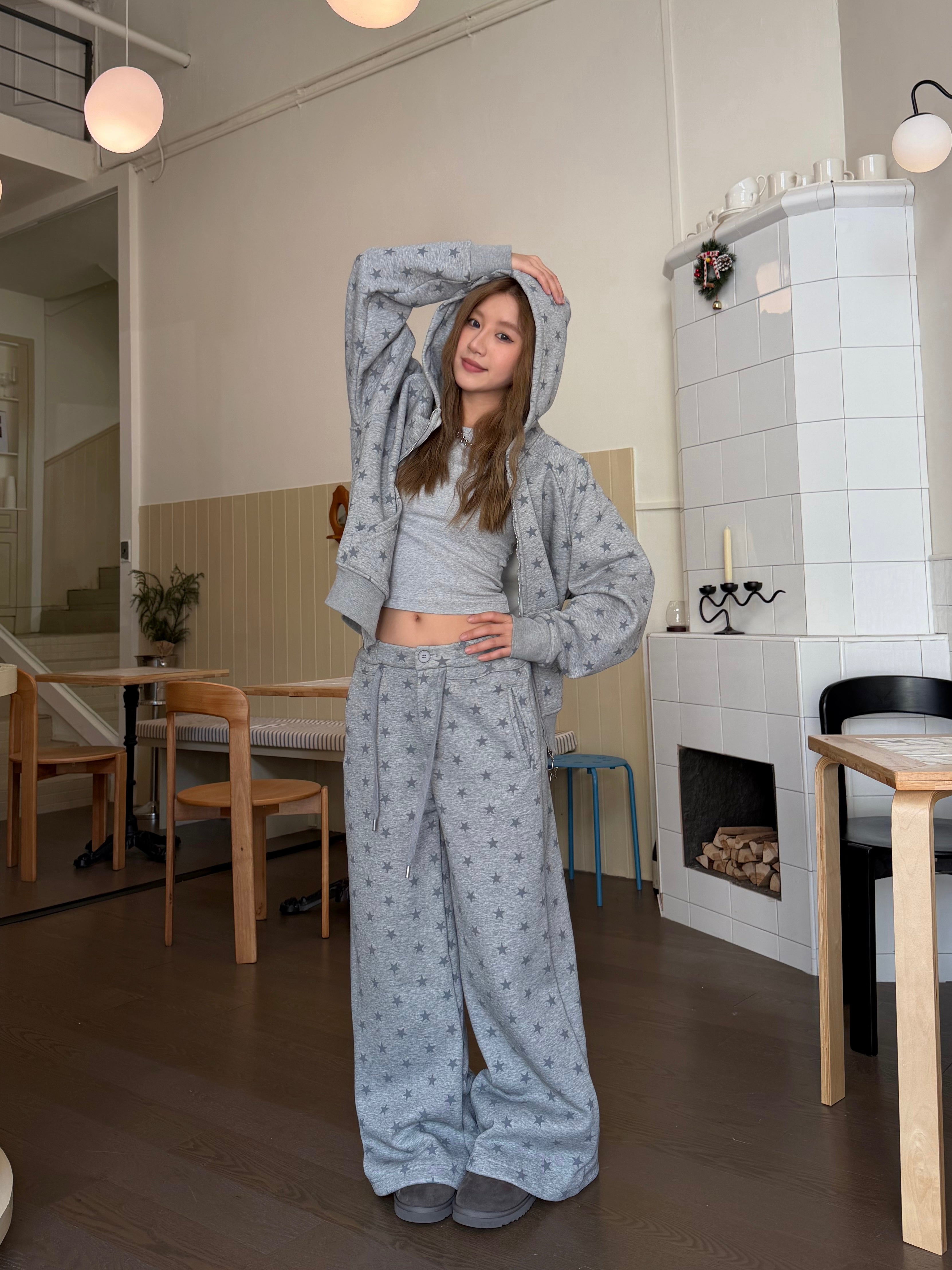 CCYE FLEECE-LINED WIDE LEG RELAXED SWEATPANTS