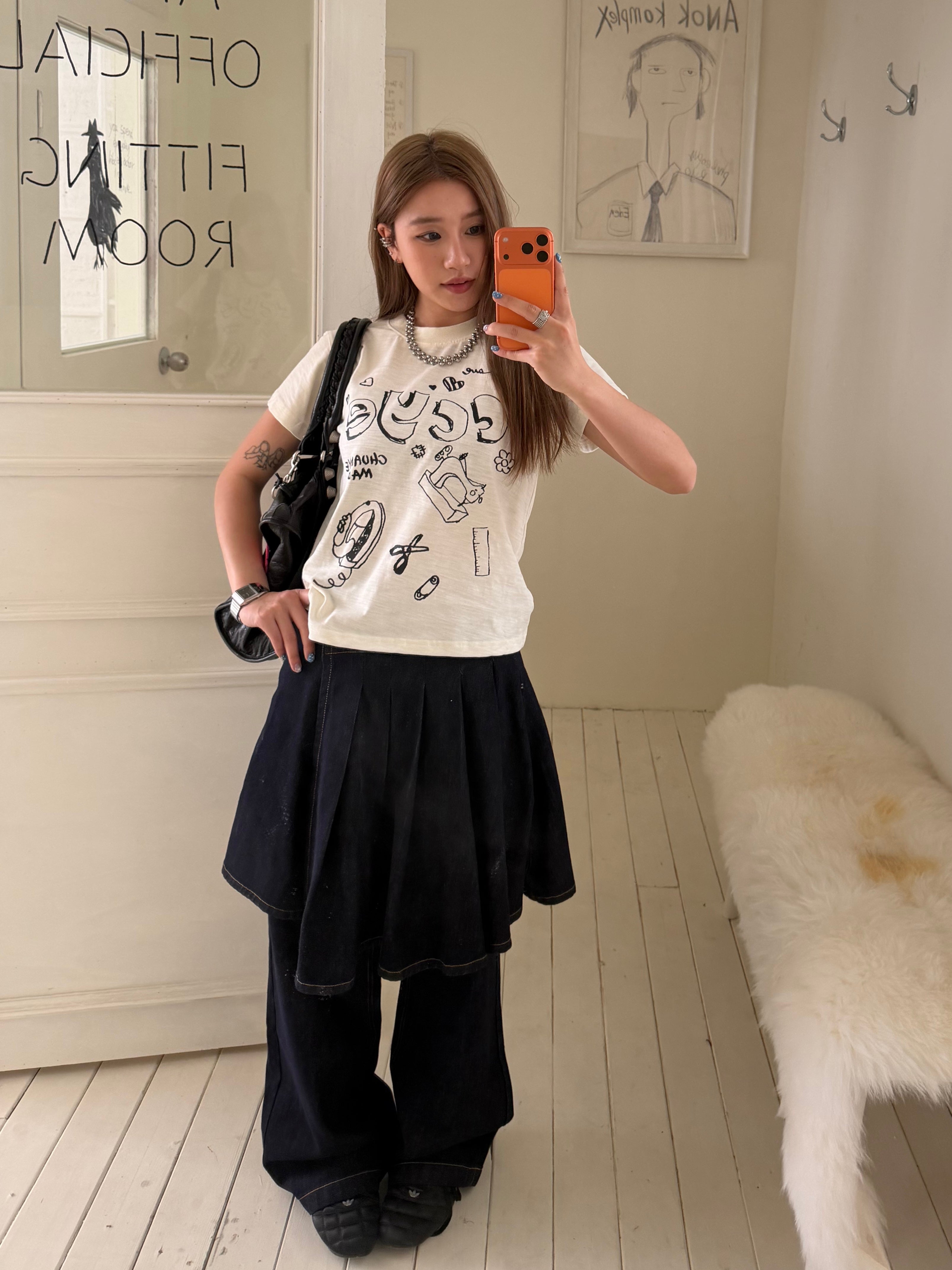 CCYE ORIGINAL FUN PRINT BAMBOO COTTON REGULAR SHOULDER SHORT SLEEVE TEE