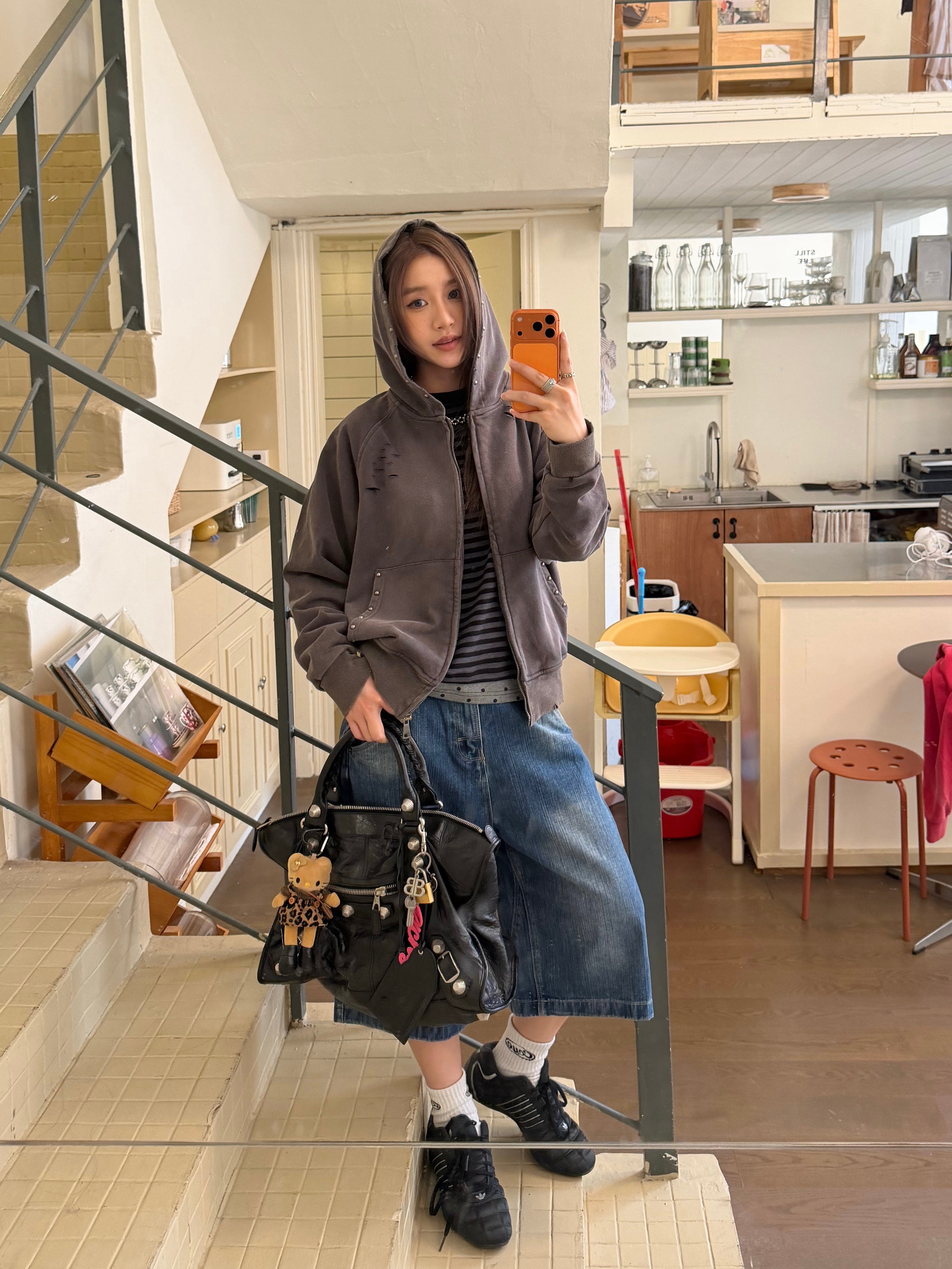 CCYE HEAVYWEIGHT HOODED SWEATSHIRT CARDIGAN SHORT COAT