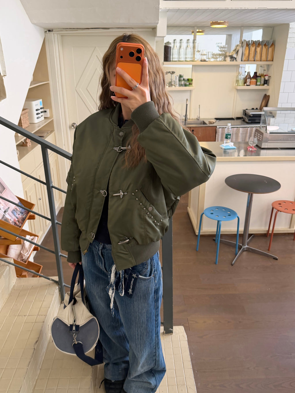 CCYE BOMBER CROPPED WIDE COTTON JACKET COAT