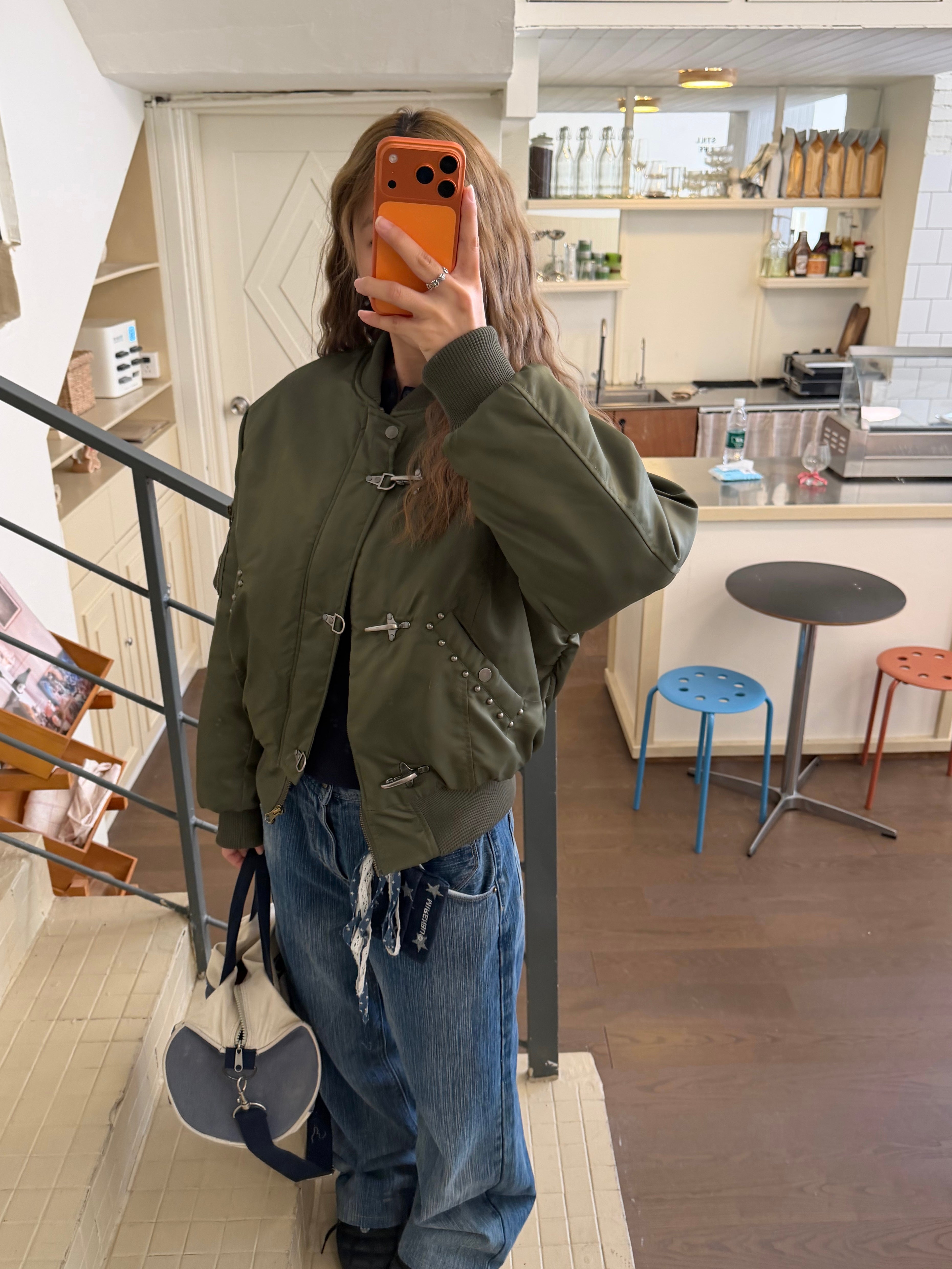 CCYE BOMBER CROPPED WIDE COTTON JACKET COAT