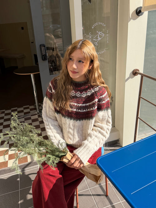 CCYE FAIR ISLE JACQUARD SWEATER