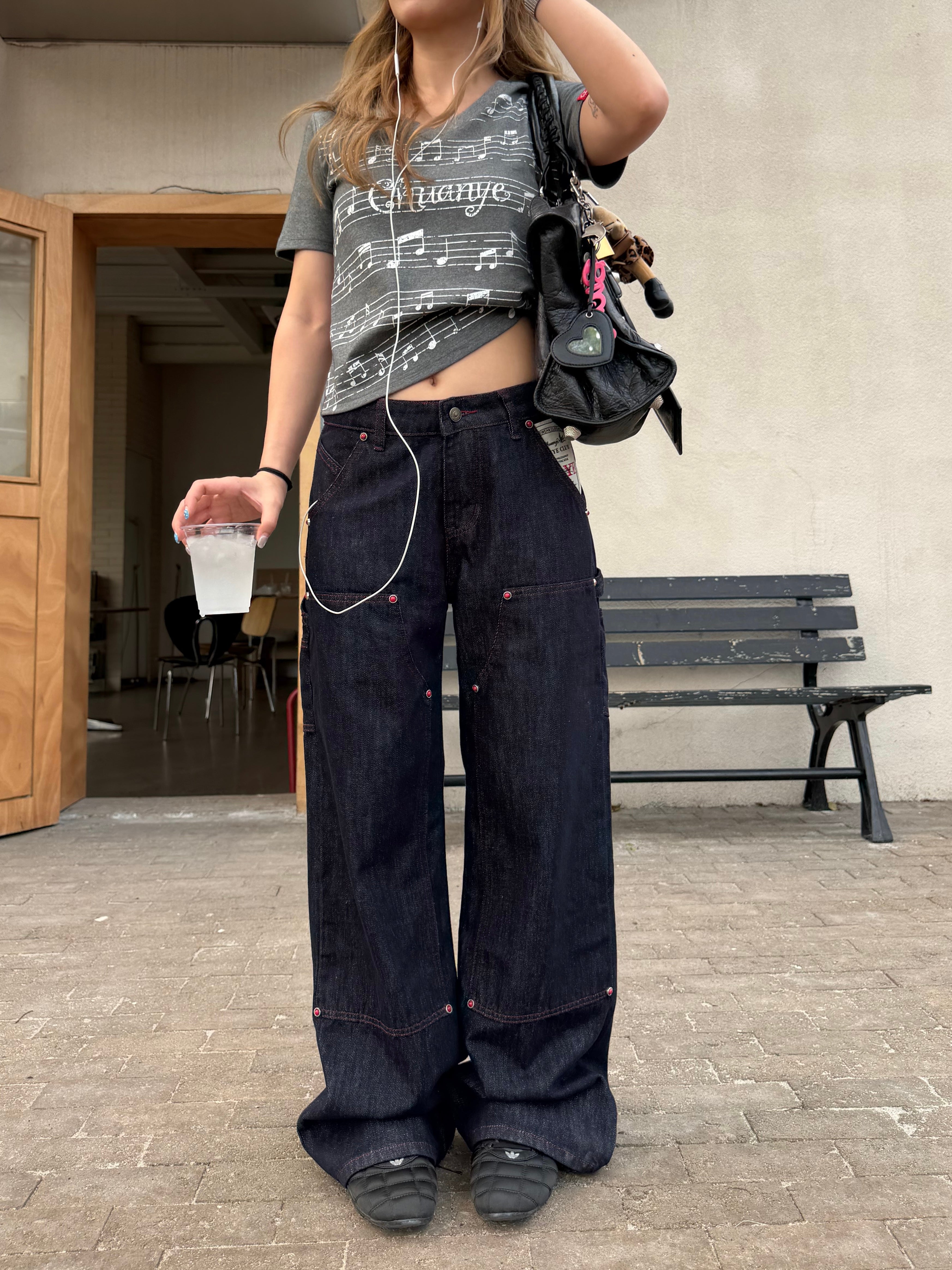 CCYE ORIGINAL DESIGN RIVETED DENIM JEANS