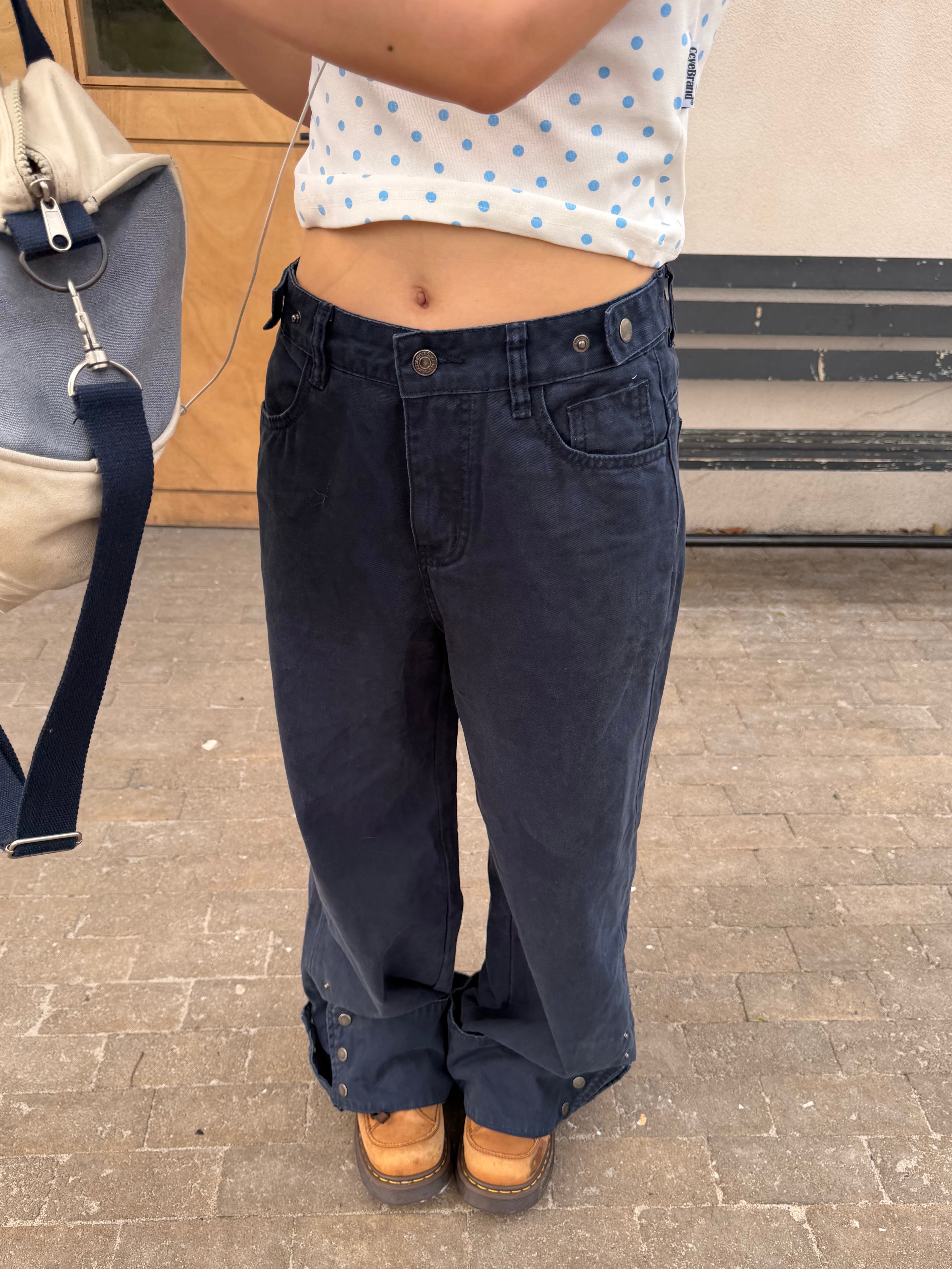 CCYE BUTTONED CUFF DESIGN WASHED STRAIGHT CARGO PANTS