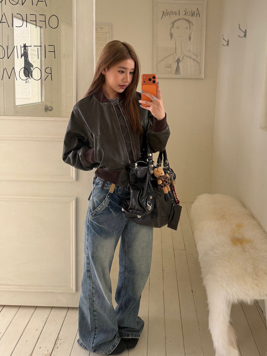 CCYE AMERICAN CROPPED VINTAGE WASHED LEATHER JACKET