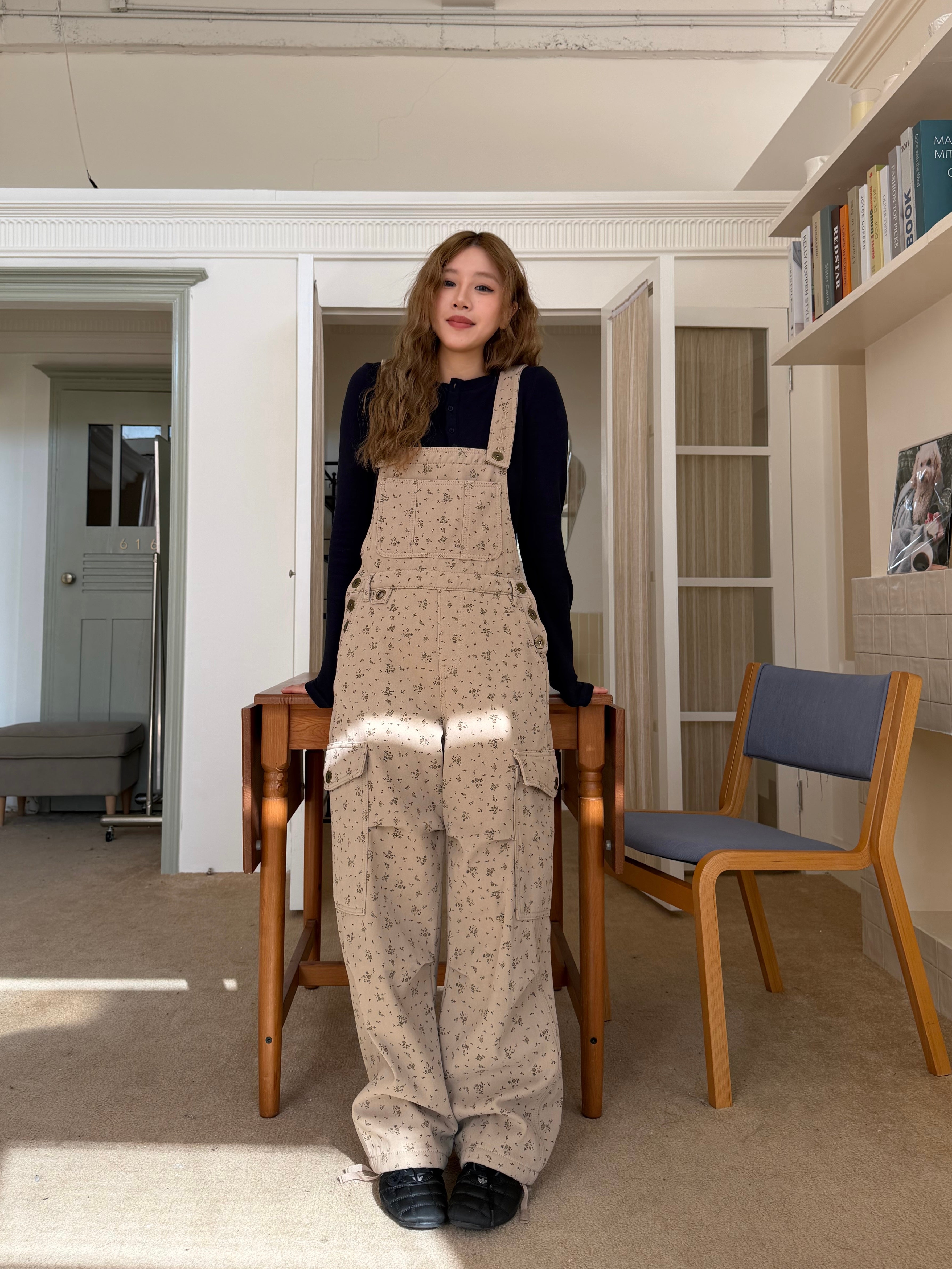 CCYE FLORAL PRINT WORKWEAR OVERALLS