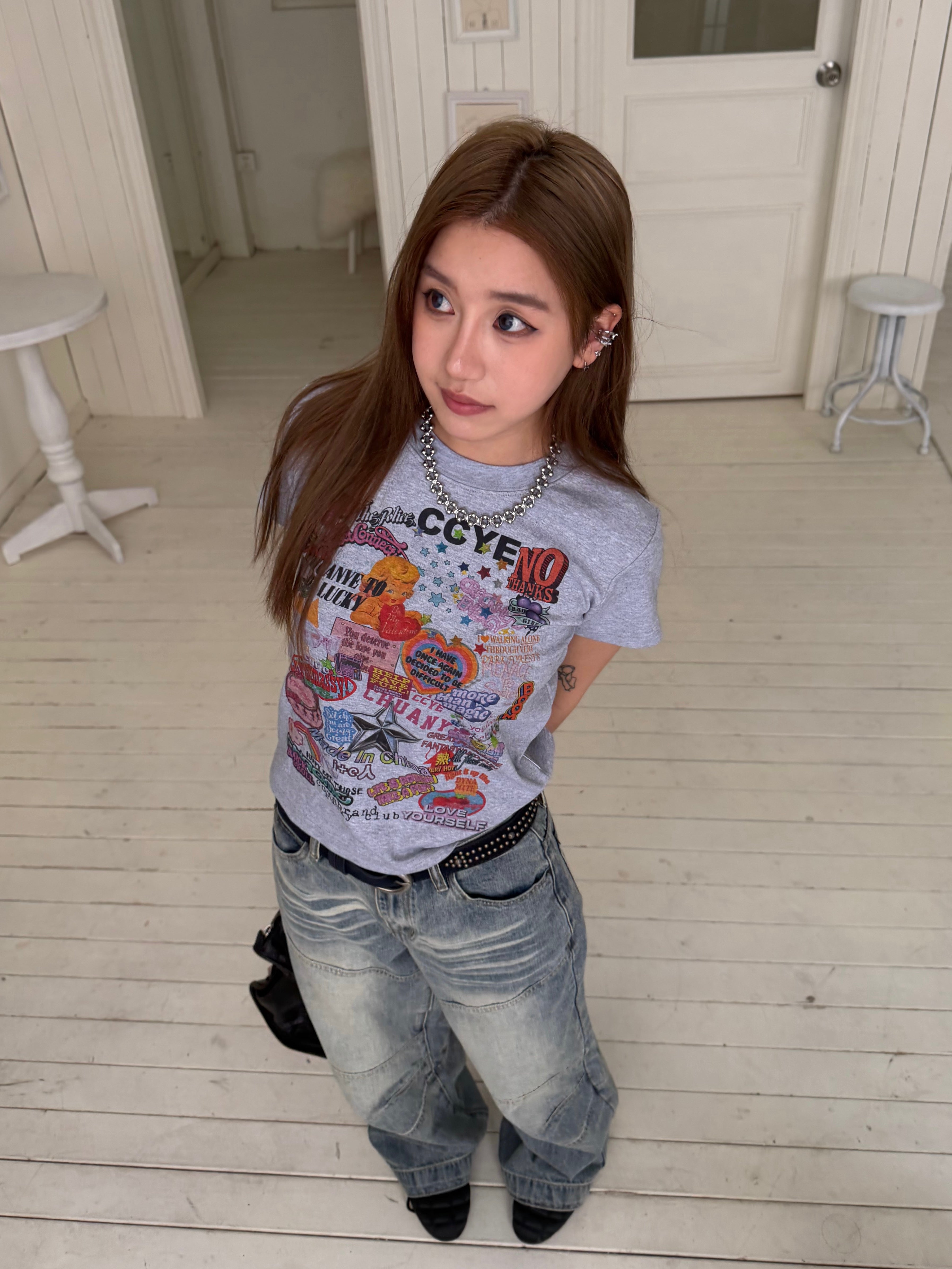 CCYE ORIGINAL GRAFFITI PRINT REGULAR SHOULDER SHORT SLEEVE TEE