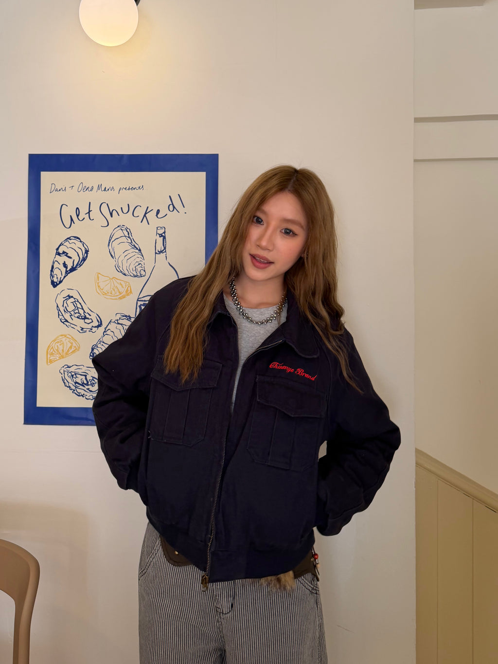 CCYE WASHED WORKWEAR CROPPED COTTON COAT