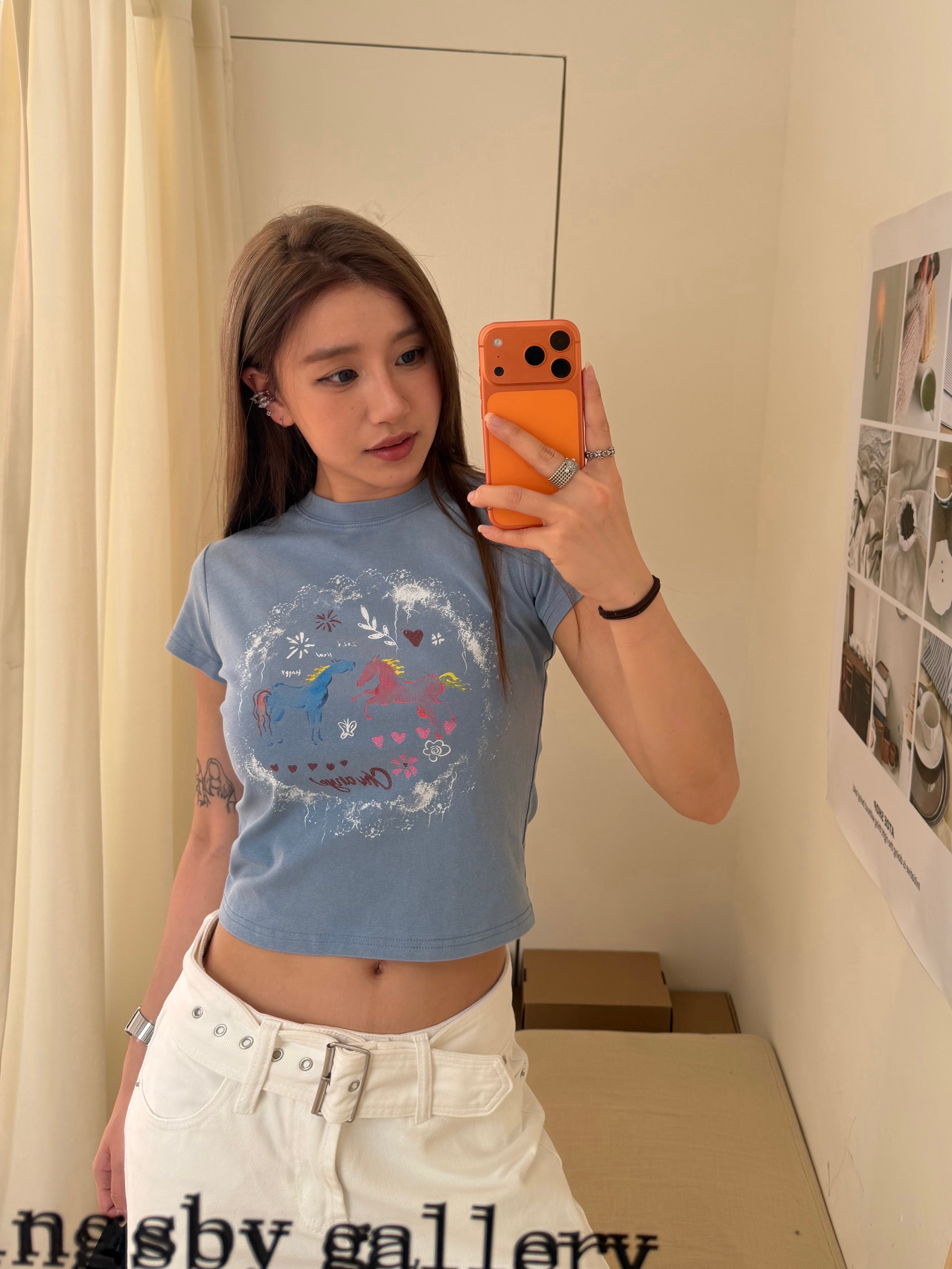 CCYE NEW VINTAGE PRINTED CROPPED SHORT SLEEVE T-SHIRT