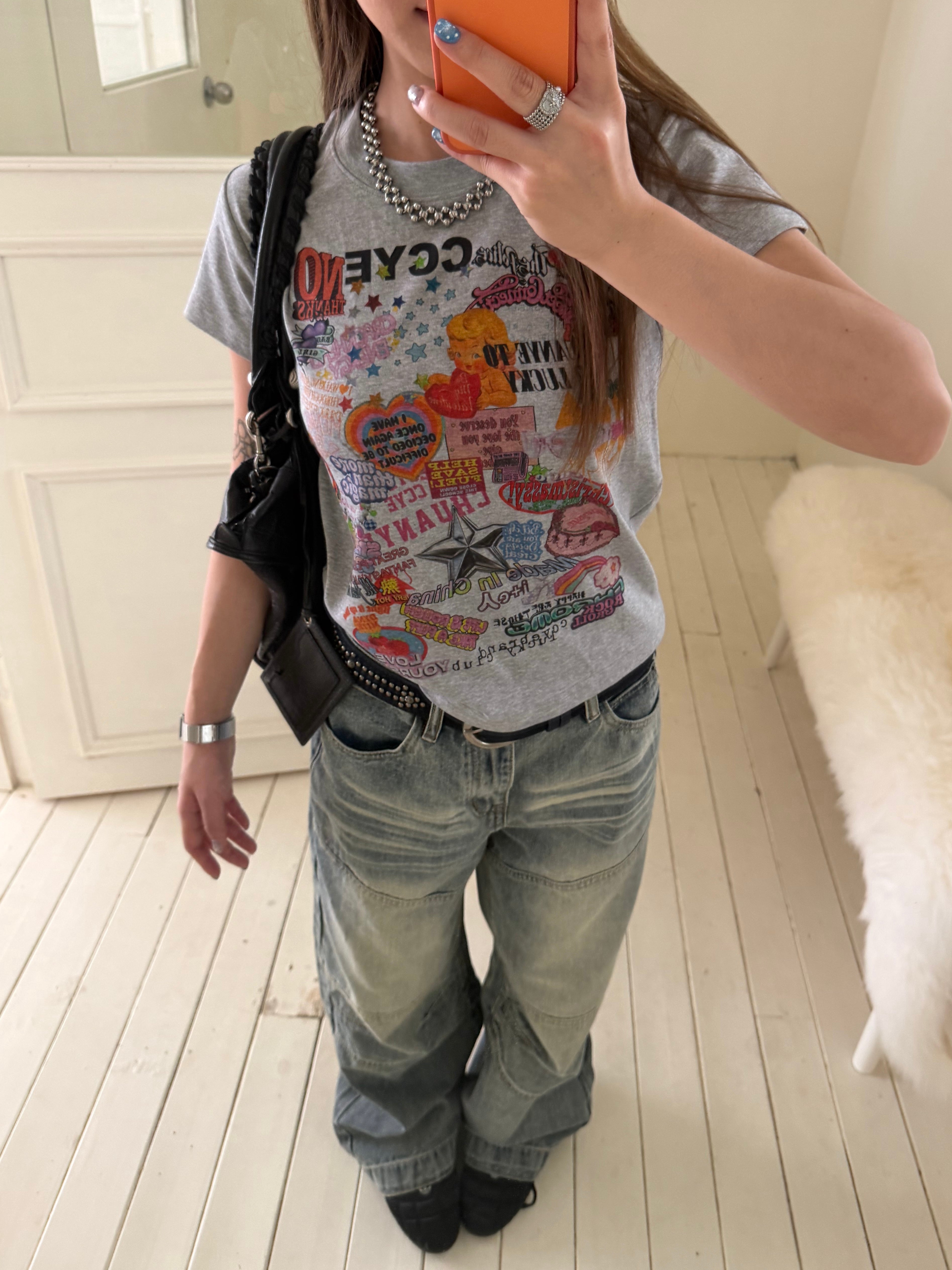 CCYE ORIGINAL GRAFFITI PRINT REGULAR SHOULDER SHORT SLEEVE TEE