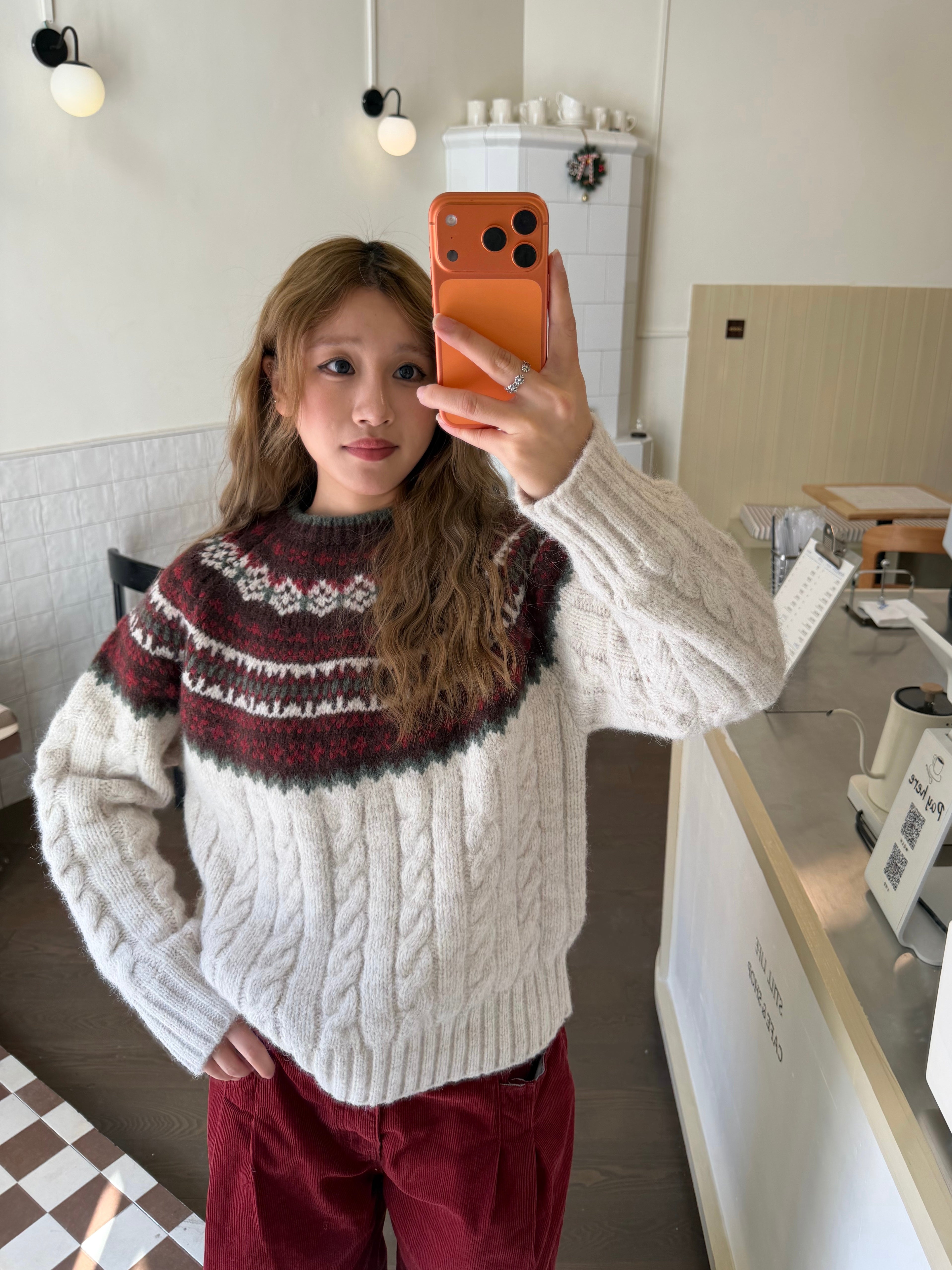 CCYE FAIR ISLE JACQUARD SWEATER