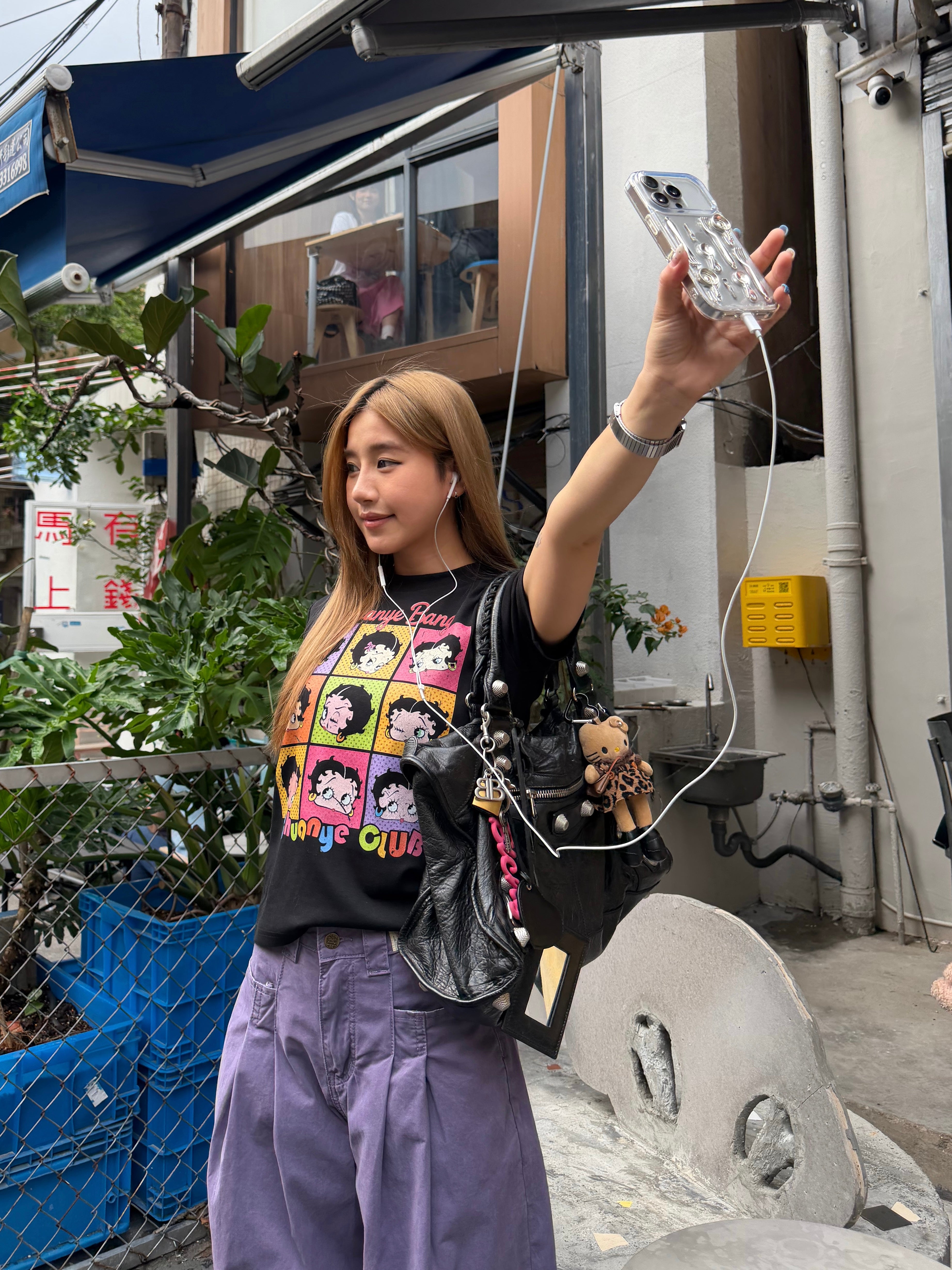 CCYE REGULAR SHOULDER CARTOON PRINT CREW NECK SHORT SLEEVE T-SHIRT