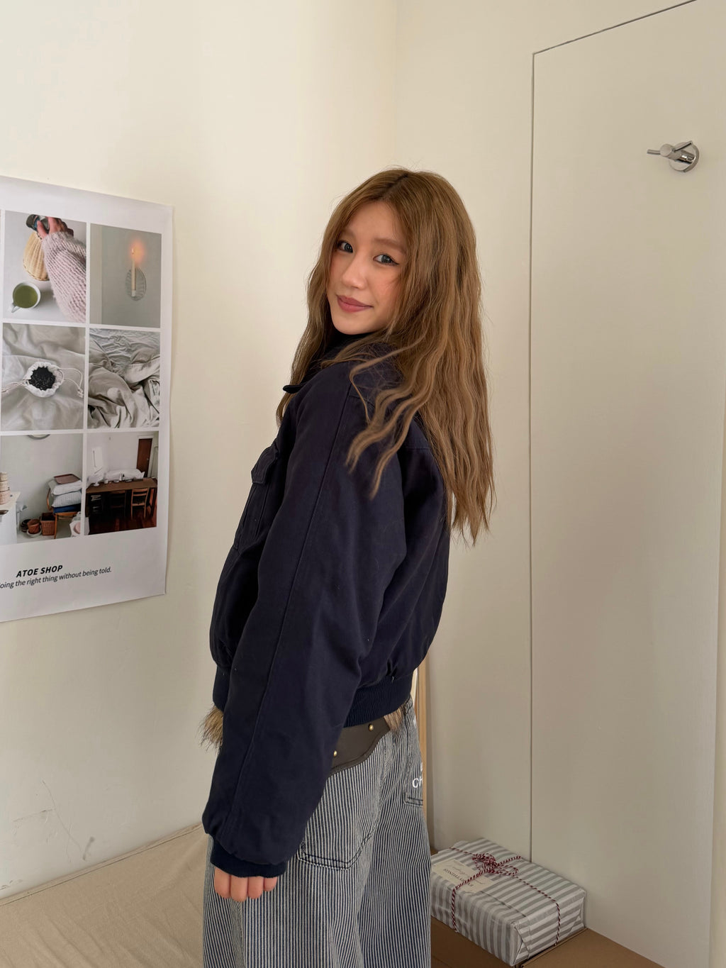 CCYE WASHED WORKWEAR CROPPED COTTON COAT