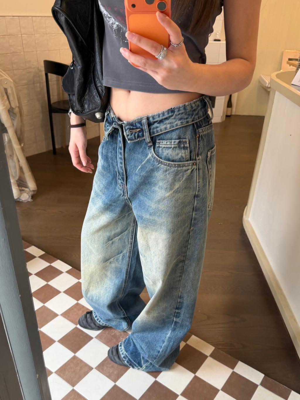 CCYE WASHED VINTAGE STRAIGHT LEG JEANS