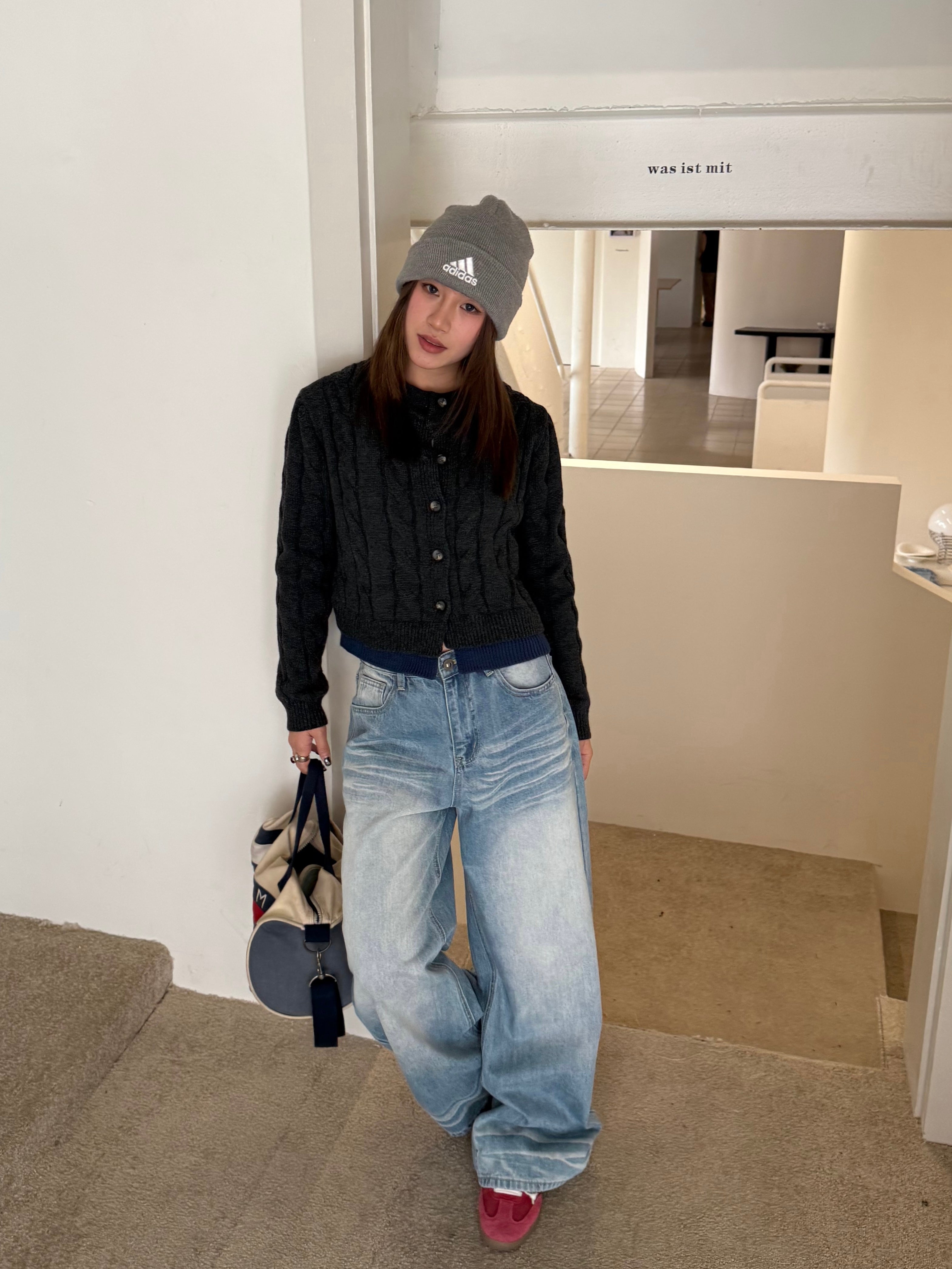 CCYE FAKE TWO-PIECE KNIT CARDIGAN SHORT TOP